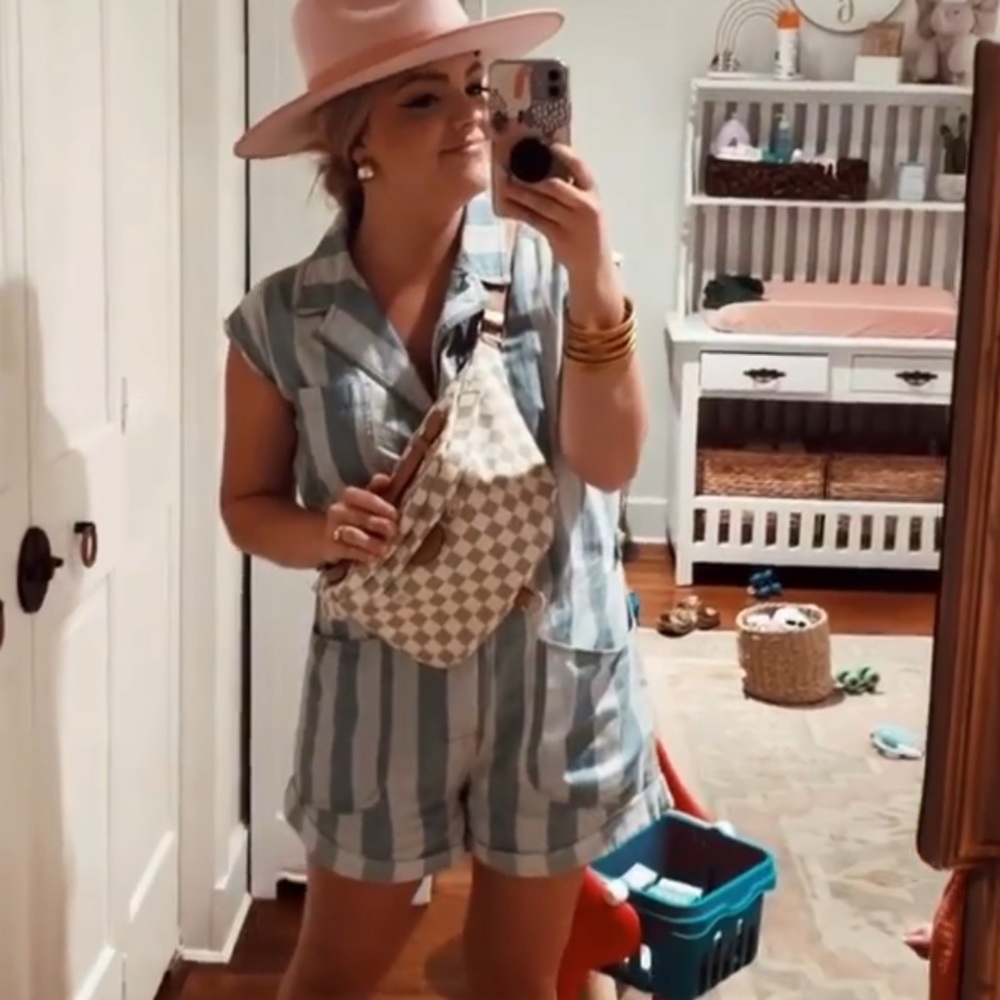 SOLD // Striped Denim Jumpsuit